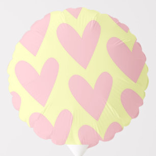 Yellow Pink Cute Simple Heart Y2K Pattern Balloon