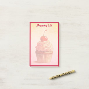 Yellow Pink Cute Vintage style Cherry Cupcake Post-it Notes