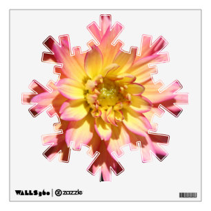 Yellow Pink Dahlia Flower Wall Decal