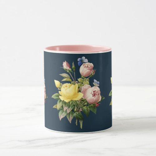 Yellow Pink Flower Roses Floral Botanical Garden Mug