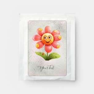 Yellow Pink Flower Tea Bag Drink Mix