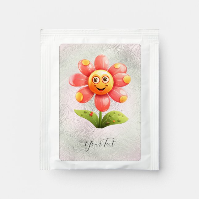 Yellow Pink Flower Tea Bag Drink Mix (Front)