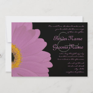 Yellow & Pink Gerber Daisy Wedding Invitation