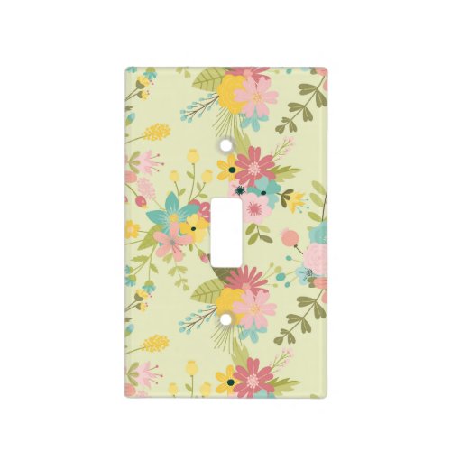Yellow Pink Green Florals Light Switch Cover
