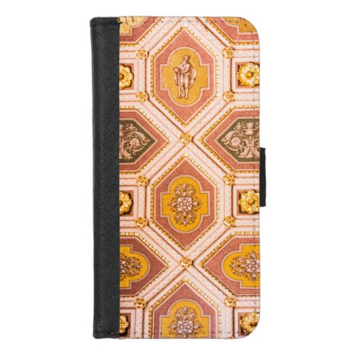 Yellow Pink Hungarian Abstract Ceiling Photograph iPhone 87 Wallet Case