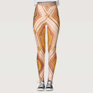 Yellow Pink Hungarian Architecture Leggings