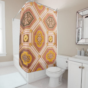 Yellow Pink Hungarian Architecture  Shower Curtain