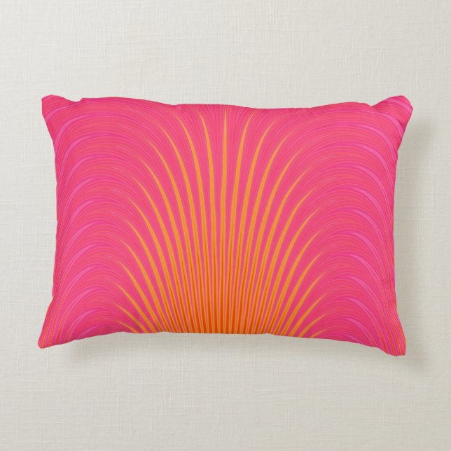 Yellow Pink Lavender Accent Pillow (Back)