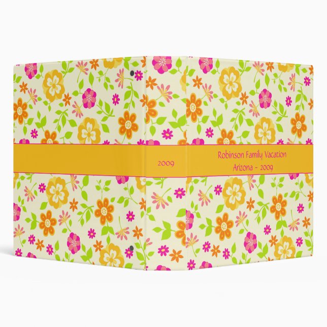 Yellow Pink Orange Floral Photo Album Binder (Background)