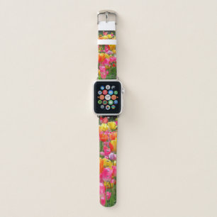 Yellow pink orange red tulips apple watch band