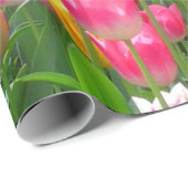 Yellow pink orange red tulips wrapping paper | Zazzle