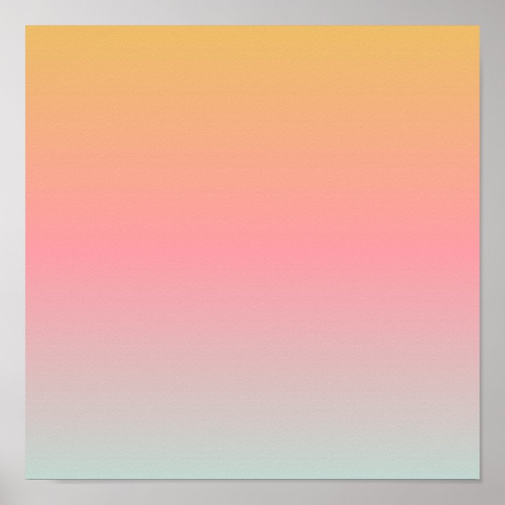 yellow pink pastel sunset gradient colors poster Zazzle