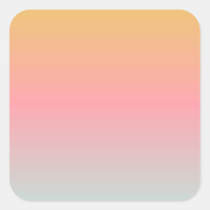 yellow pink pastel sunset gradient colors square sticker