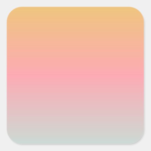 yellow pink pastel sunset gradient colors square sticker