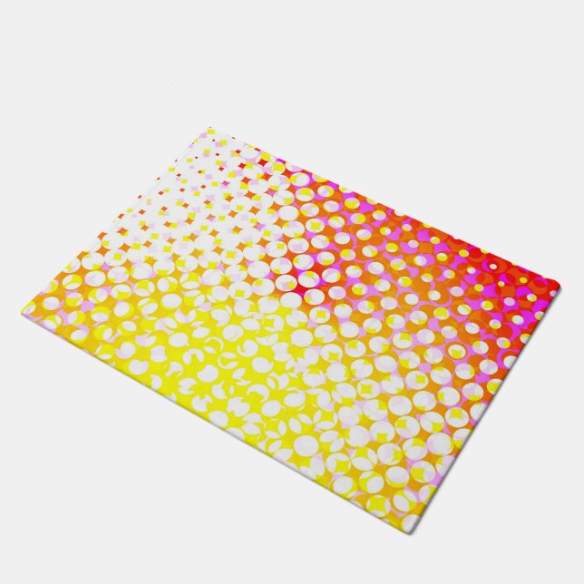Yellow Pink Pattern Design Doormat (Angled)