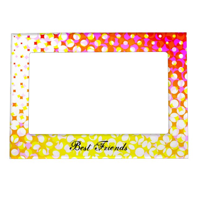 Yellow Pink Pattern Design Magnetic Frame (Front)