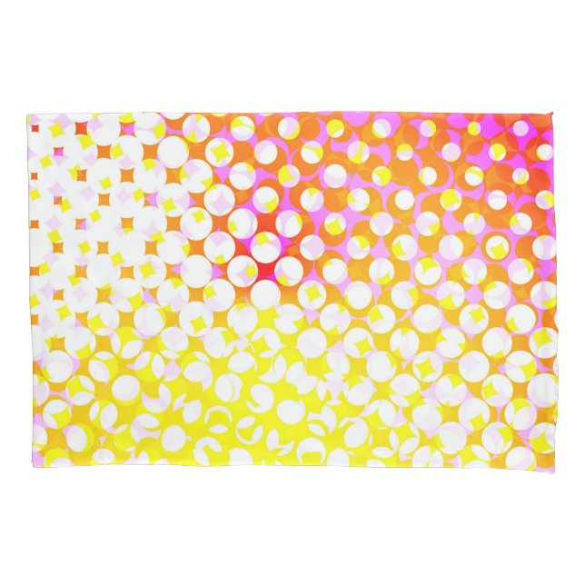 Yellow Pink Pattern Design Pillow Case (Front)