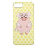 Yellow &amp; Pink Polkadot Piggy Iphone 8/7 Case at Zazzle