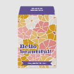 Yellow Pink Purple Modern Florals Hello Beautiful Envelope Mailers<br><div class="desc">Send pretty things to your customers and clients in this pink and yellow floral paper shipping envelope mailers with a modern floral pattern in an abstract mosaic-inspired style in shades of pink, yellow, and off-white. Atop the pattern of flowers, Hello beautiful! in a retro purple font. Add your website and...</div>