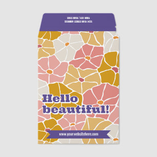 Yellow Pink Purple Modern Florals Hello Beautiful Envelope Mailers
