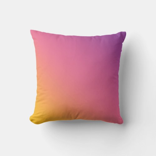Yellow Pink  Purple Ombre Pattern Throw Pillow