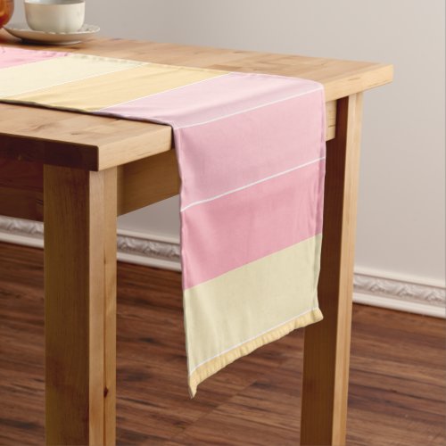 Yellow Pink Purple Stripes Pastel Colors Template Short Table Runner