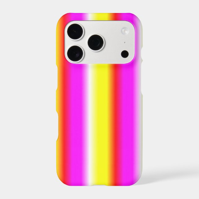 Yellow Pink Rainbow Stripes Case-Mate iPhone Case (Back)