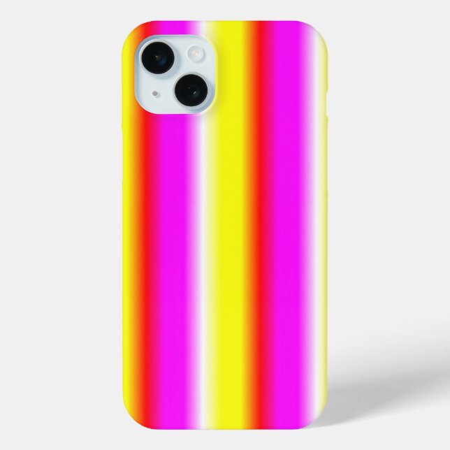 Yellow Pink Rainbow Stripes Case-Mate iPhone Case (Back)