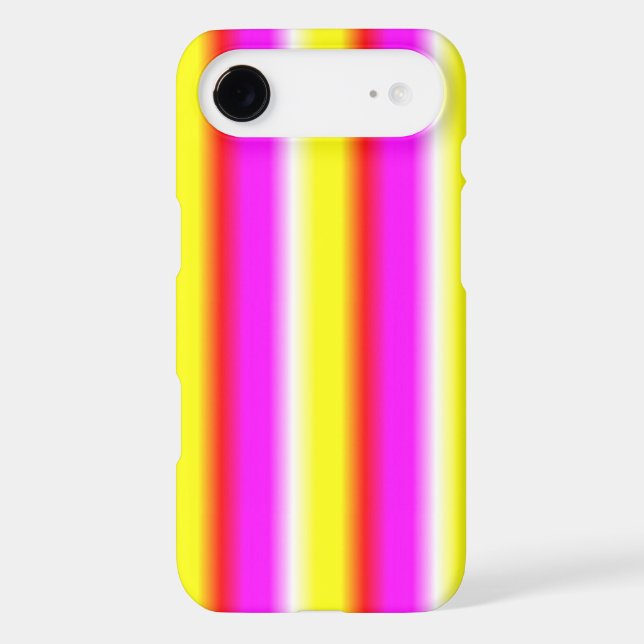 Yellow Pink Rainbow Stripes Case-Mate iPhone Case (Back)