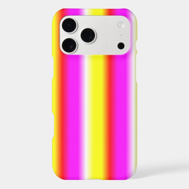 Yellow Pink Rainbow Stripes Case-Mate iPhone Case (Back)