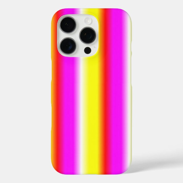 Yellow Pink Rainbow Stripes Case-Mate iPhone Case (Back)