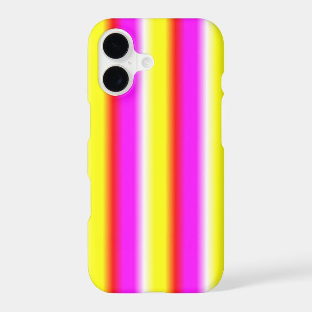 Yellow Pink Rainbow Stripes Case-Mate iPhone Case (Back)