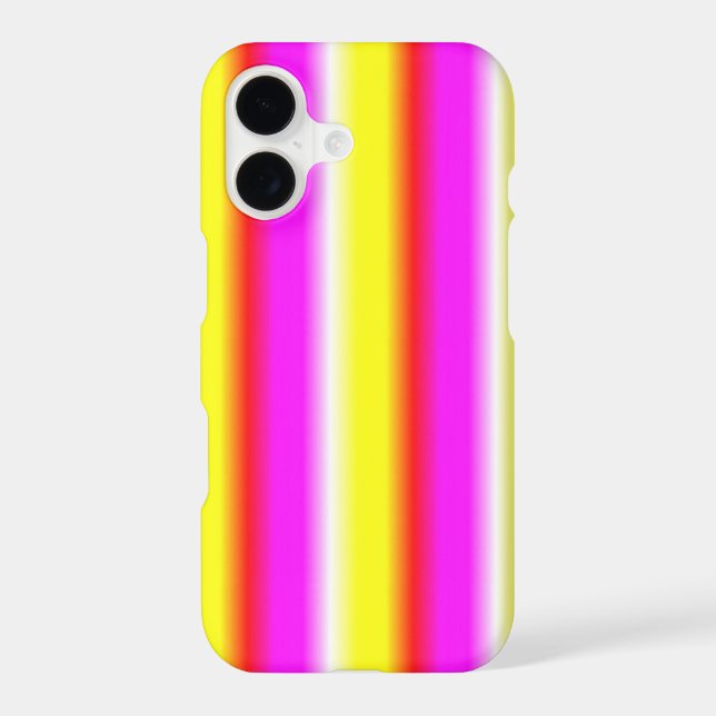 Yellow Pink Rainbow Stripes iPhone Case (Back)