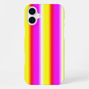 Yellow Pink Rainbow Stripes iPhone 16 Plus Case