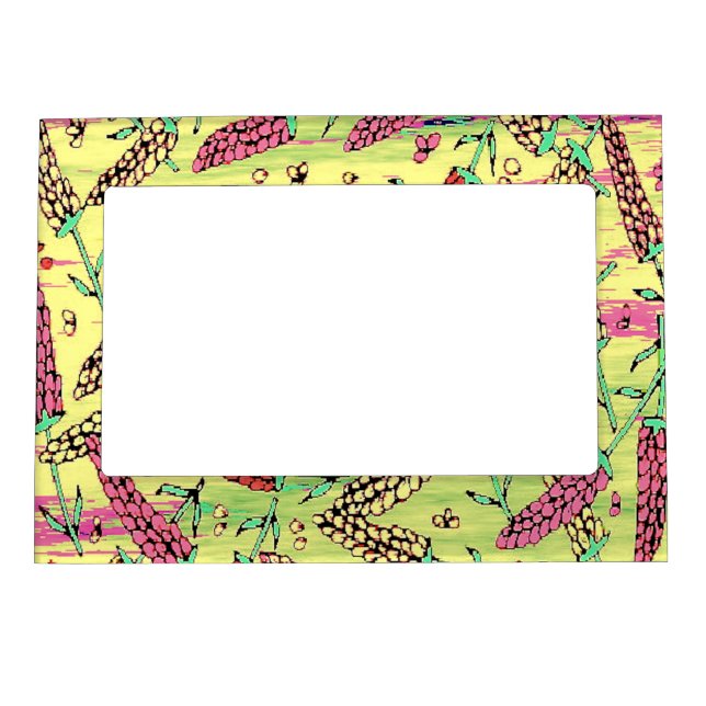 yellow, pink & red pattern magnetic frame (Front)