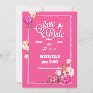 Yellow pink roses & angel of love invitation