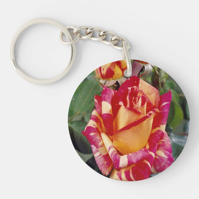 Yellow Pink Roses Key Chain (Front)