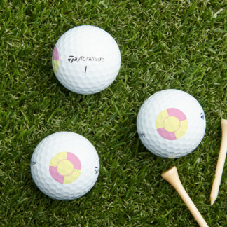 yellow&pink strike zone golf balls
