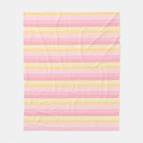 Yellow Pink Striped Elegant Colors Modern Template Fleece Blanket