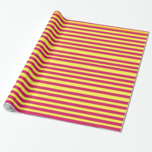 Yellow & Pink Stripes Summer Mood Wrapping Paper