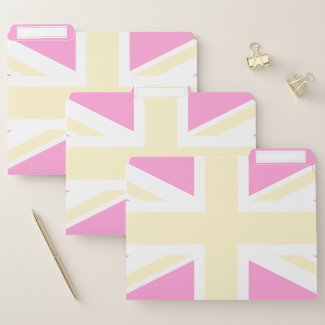 Yellow & Pink United Kingdom Flag / Union Jack File Folder