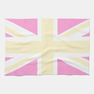 Yellow & Pink United Kingdom Flag / Union Jack Kitchen Towel