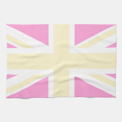 Yellow  Pink United Kingdom Flag  Union Jack Kitchen Towel
