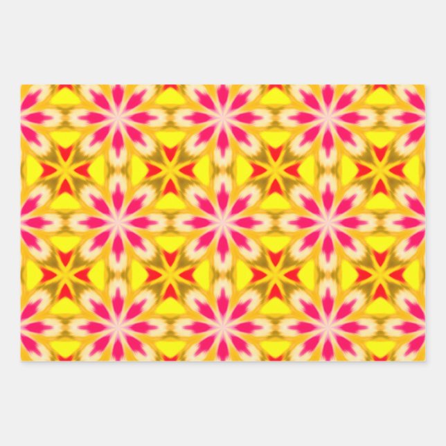 Yellow pink  wrapping paper sheets (Front)
