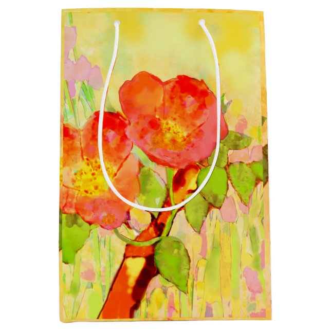  Yellow Pinks Floral Sweet Briar Gift Bag (Front)