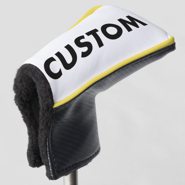 YELLOW Piping Custom Golf Putter Headcover Blank (3/4 Front)