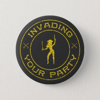 Yellow Pirate Girl Button by LVMENES at Zazzle