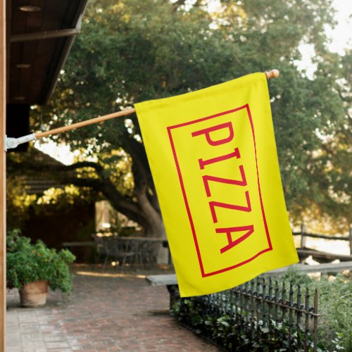 YELLOW PIZZA SIGN FLAG