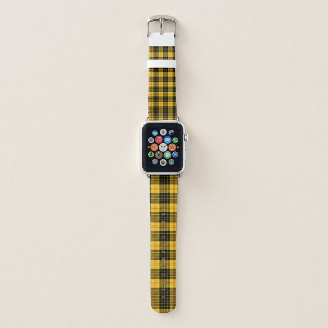 Yellow Plaid Apple Watch Band (Front)