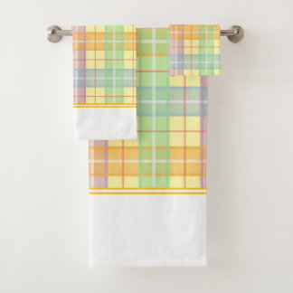 Yellow Plaid Bath Towel Set